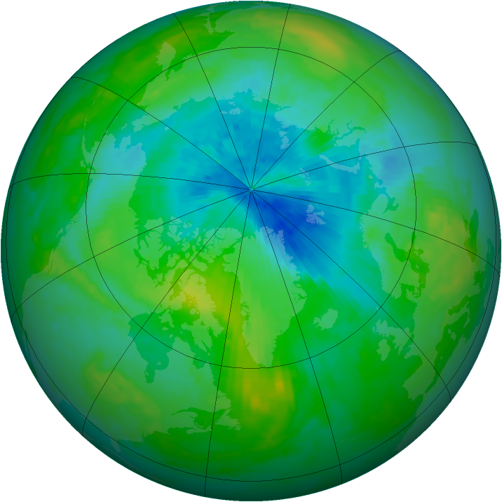 Arctic ozone map for 29 August 1981
